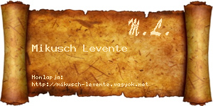 Mikusch Levente névjegykártya